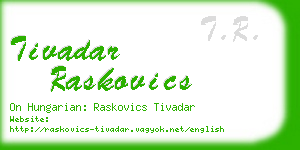 tivadar raskovics business card